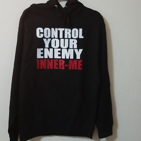 SBC Control Your Enemy In-nner me Black Hoodie Sweatshirt - Picture 5 of 5